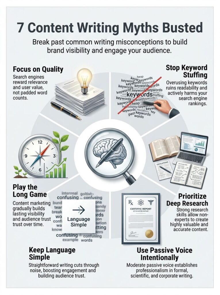 content writing myths infographic